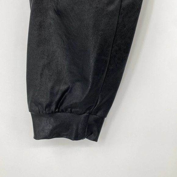 Commando Jogger Pants Womens Sz Small Black Faux Leather Loose Tapered High Rise - Picture 3 of 11